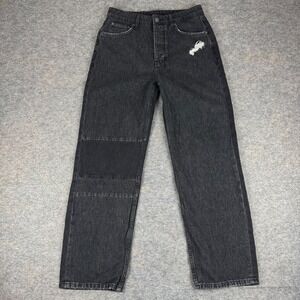 Ksubi Brooklyn Jean Destiny Noir 29" Relaxed Straight Button Fly Black Womens 28